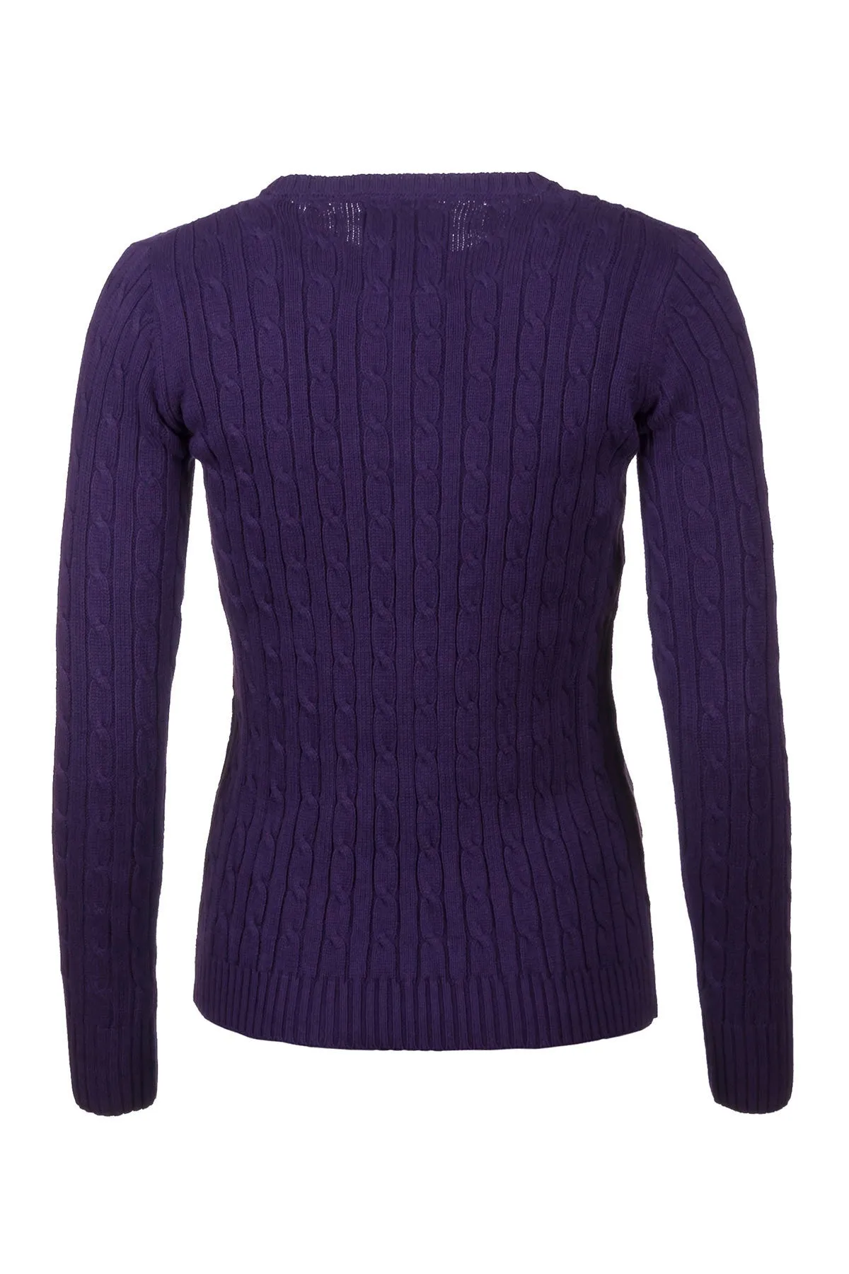 Ladies Crew Neck Cable Knit Jumper