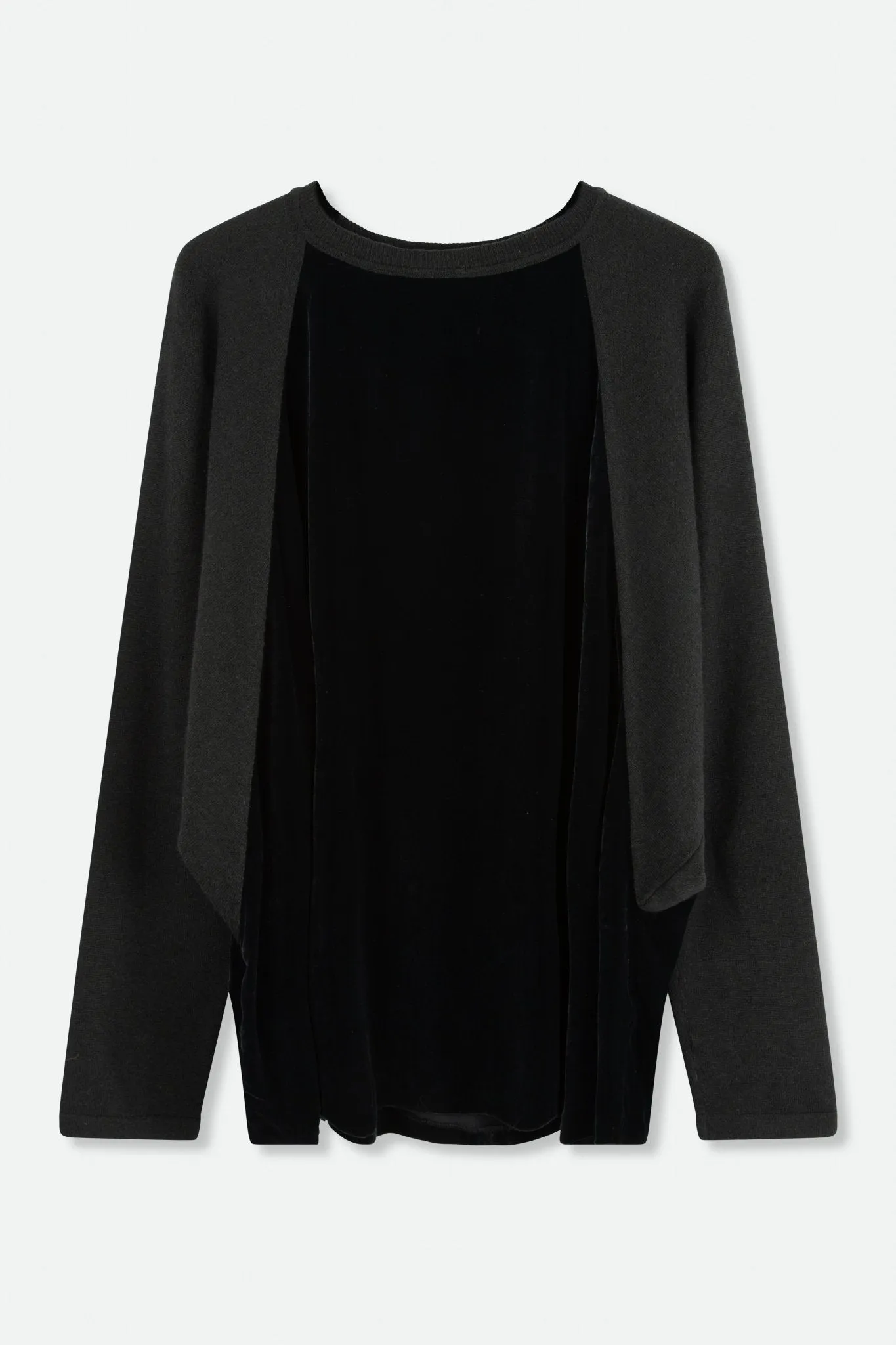 LAMBERTO LOSANI PULLOVER IN KNIT AND VELVET