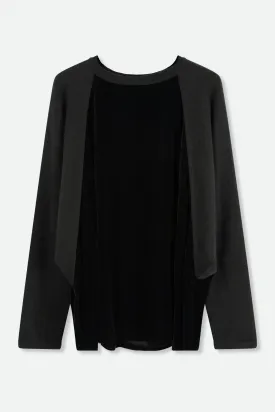 LAMBERTO LOSANI PULLOVER IN KNIT AND VELVET