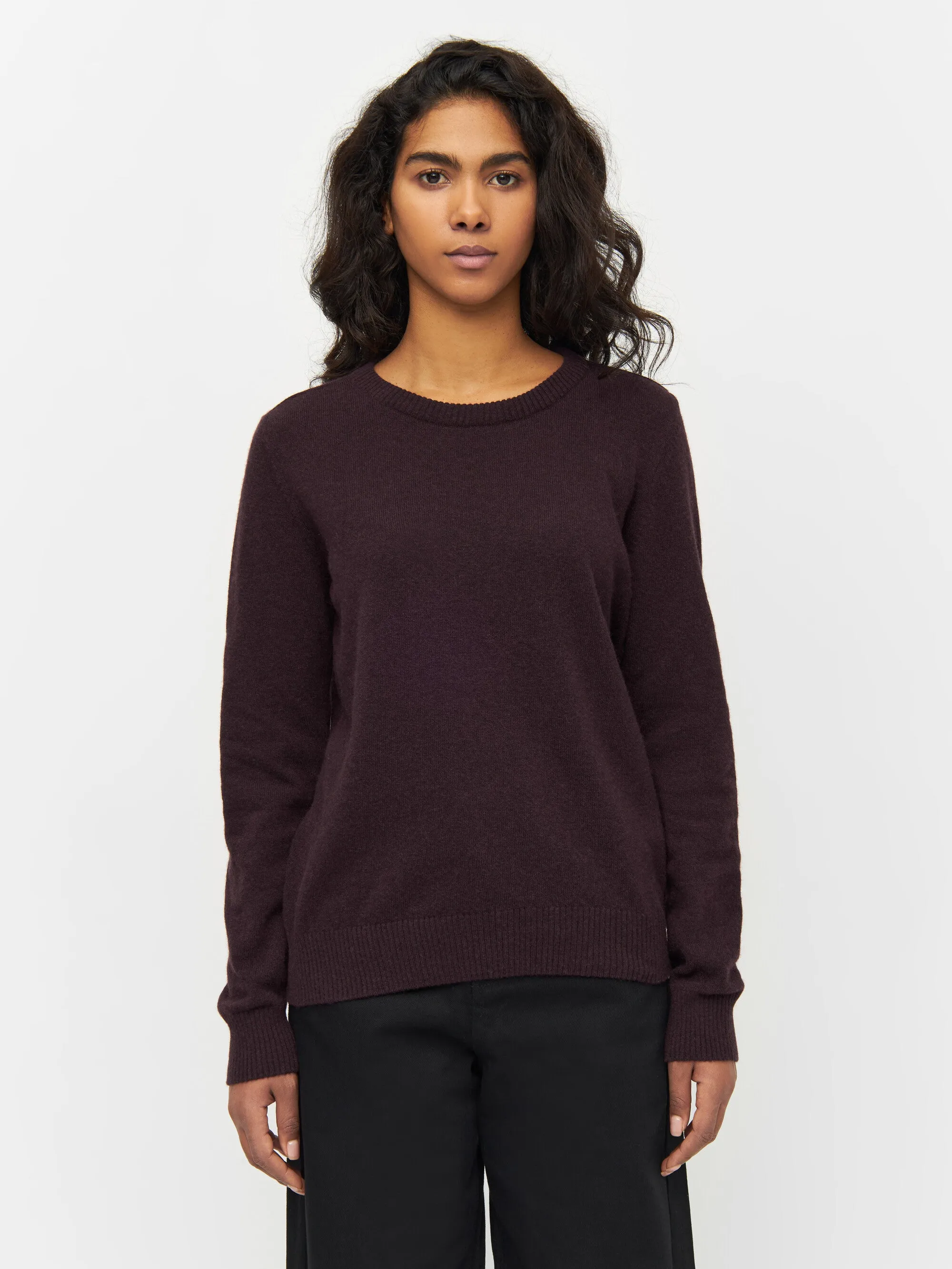 Lambswool crew neck - Chocolate Plum