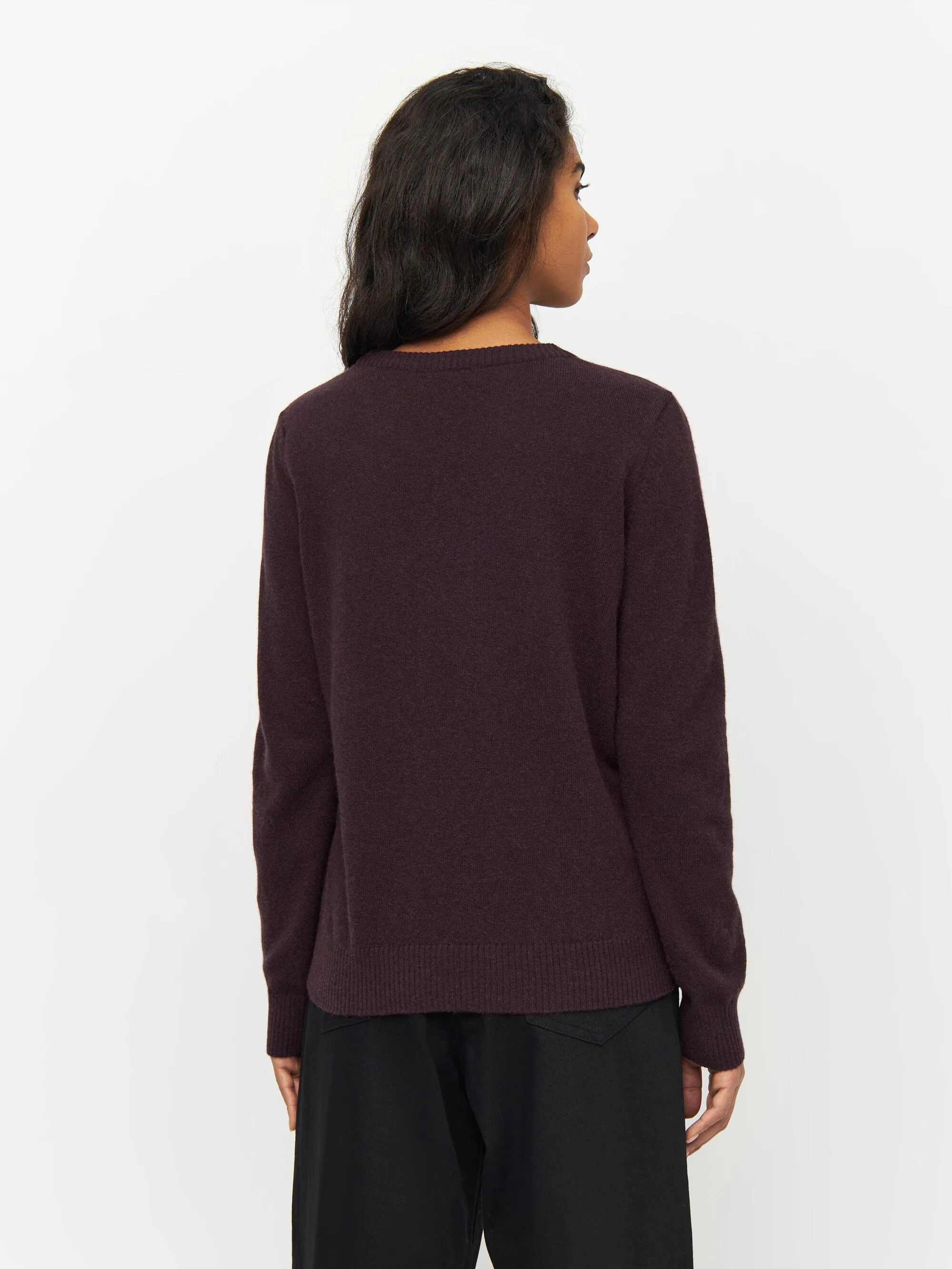 Lambswool crew neck - Chocolate Plum