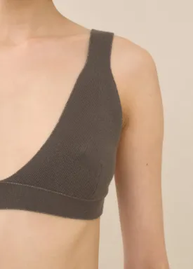 Lauren Manoogian Rib Triangle Bralette in Coal