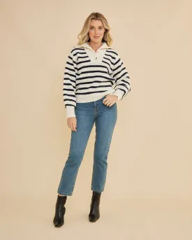 Lina Striped Knit - Navy