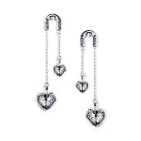 Love Song Long Earrings [White gems]