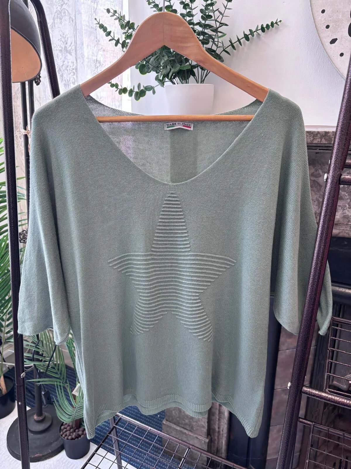 Luna Ribbed Star Print Fine Knit Jumper