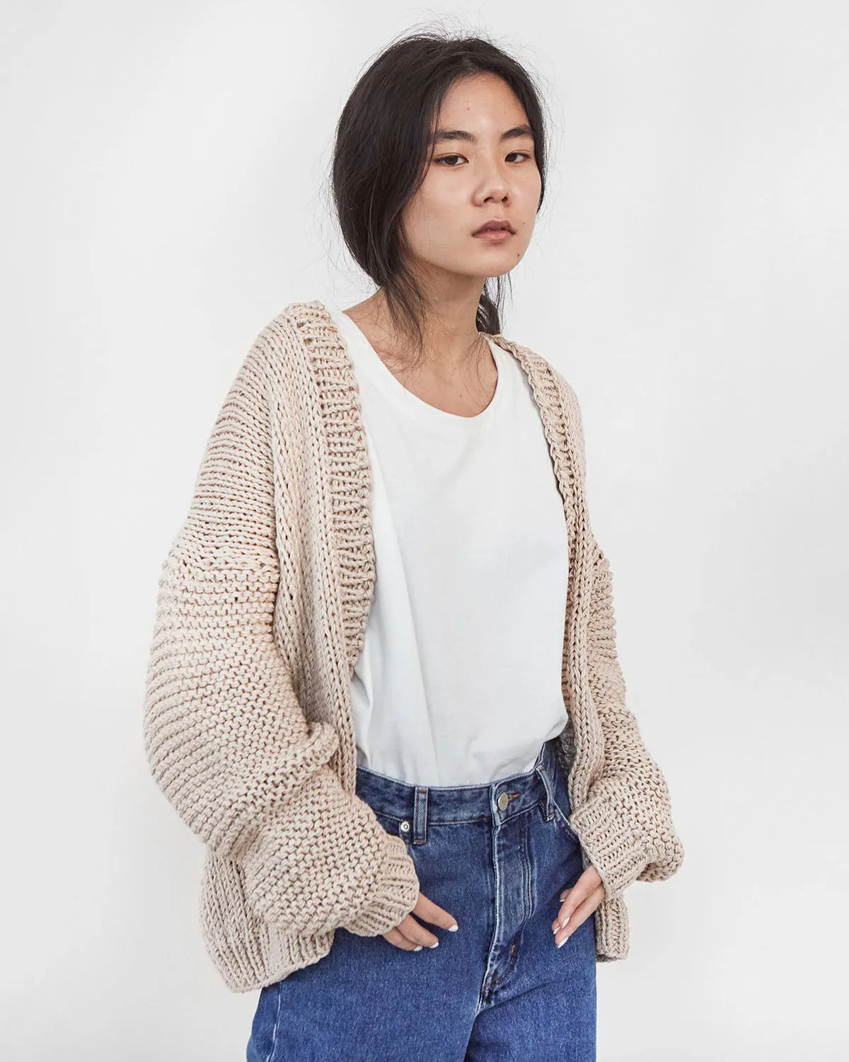 Marina Cotton Cardigan Beige