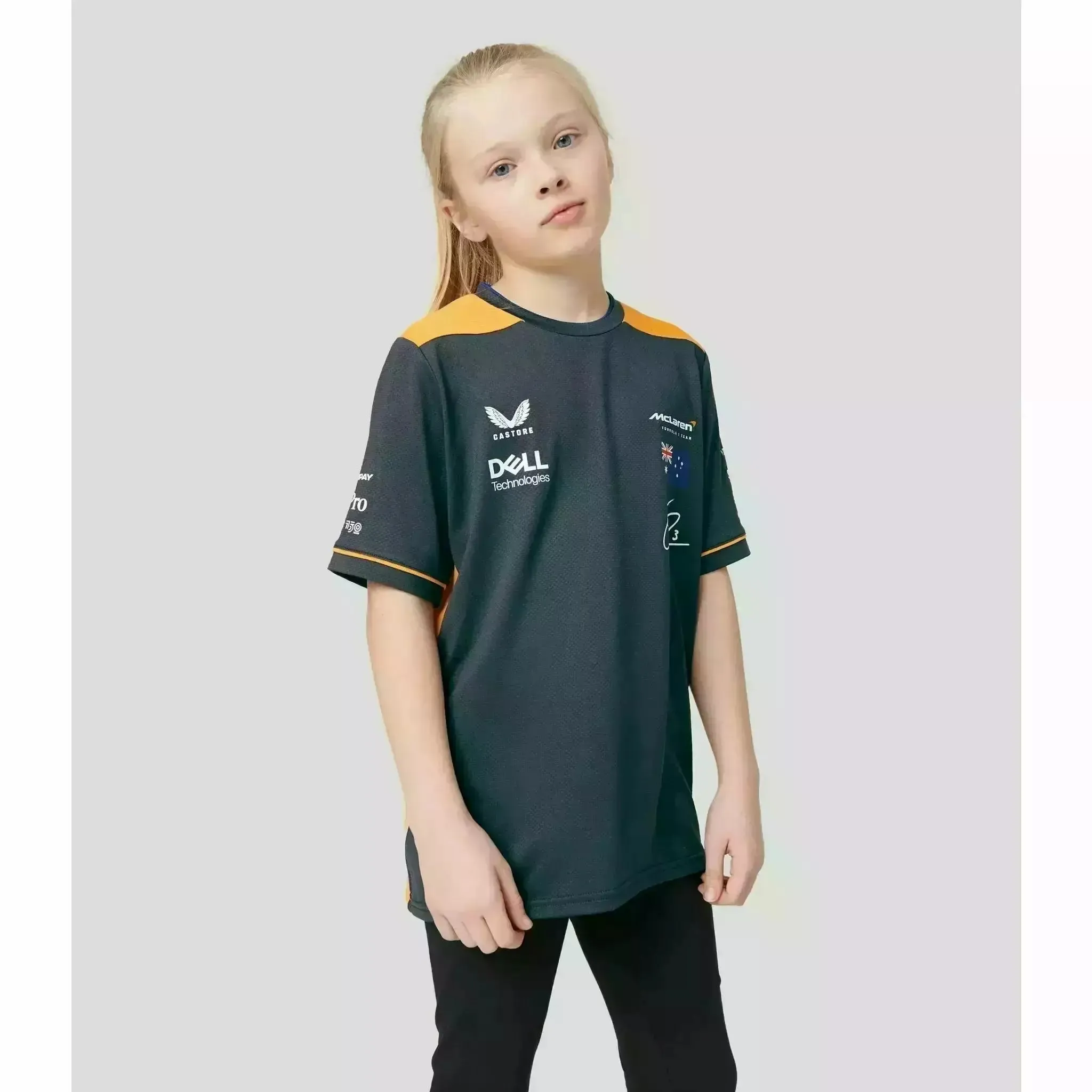 McLaren F1 Kids Daniel Ricciardo Replica Set Up T-Shirt- Youth Papaya/Phantom