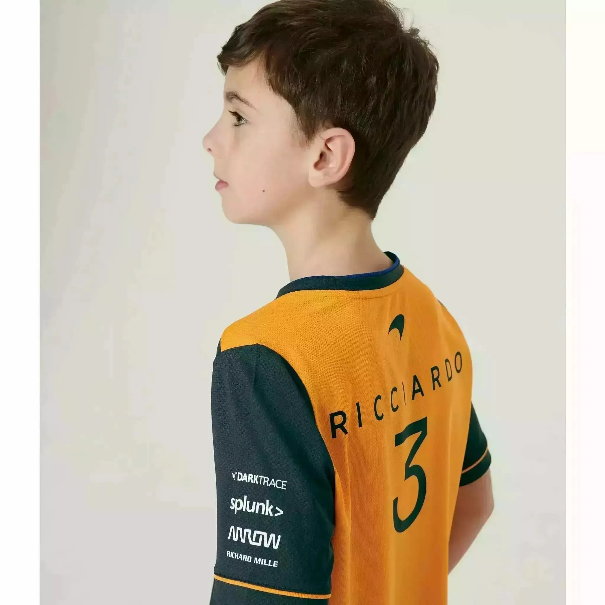 McLaren F1 Kids Daniel Ricciardo Replica Set Up T-Shirt- Youth Papaya/Phantom