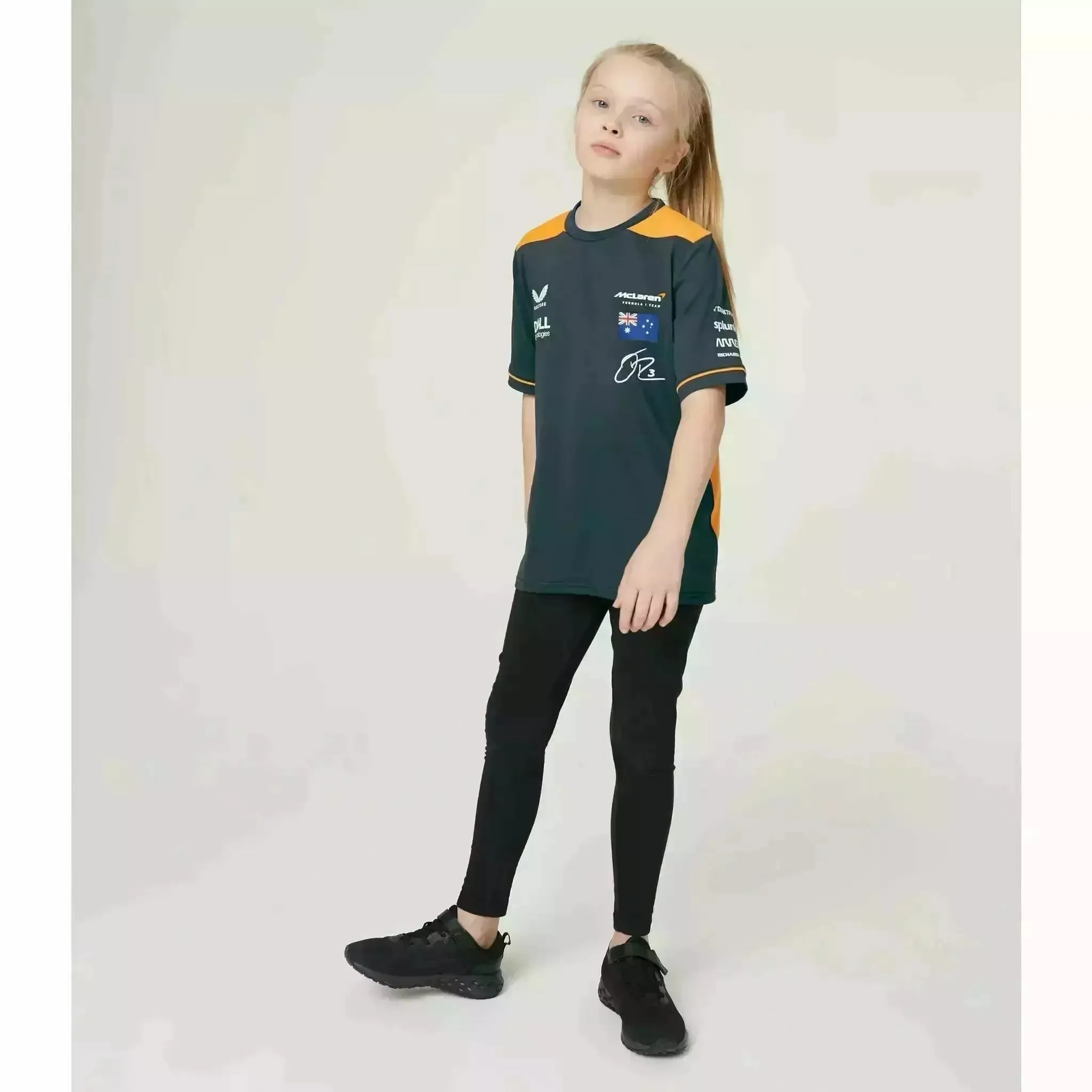 McLaren F1 Kids Daniel Ricciardo Replica Set Up T-Shirt- Youth Papaya/Phantom