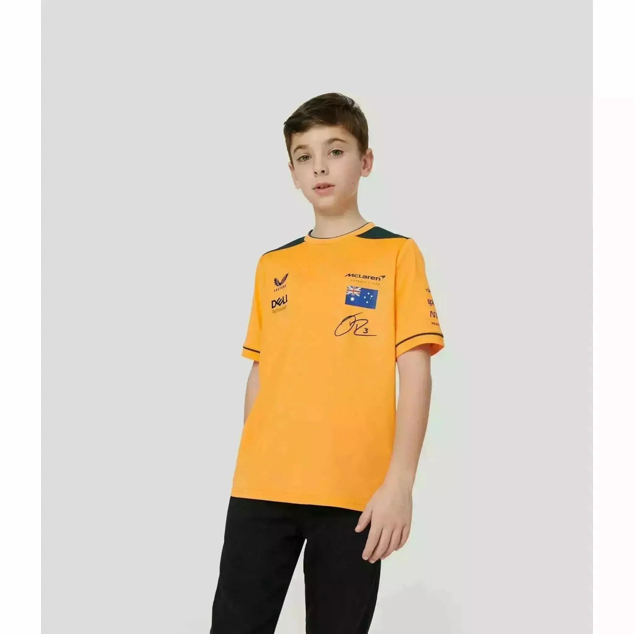 McLaren F1 Kids Daniel Ricciardo Replica Set Up T-Shirt- Youth Papaya/Phantom