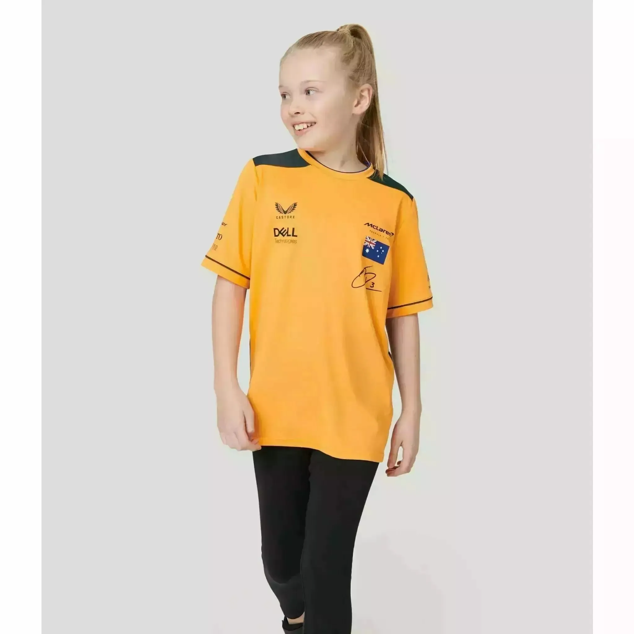 McLaren F1 Kids Daniel Ricciardo Replica Set Up T-Shirt- Youth Papaya/Phantom