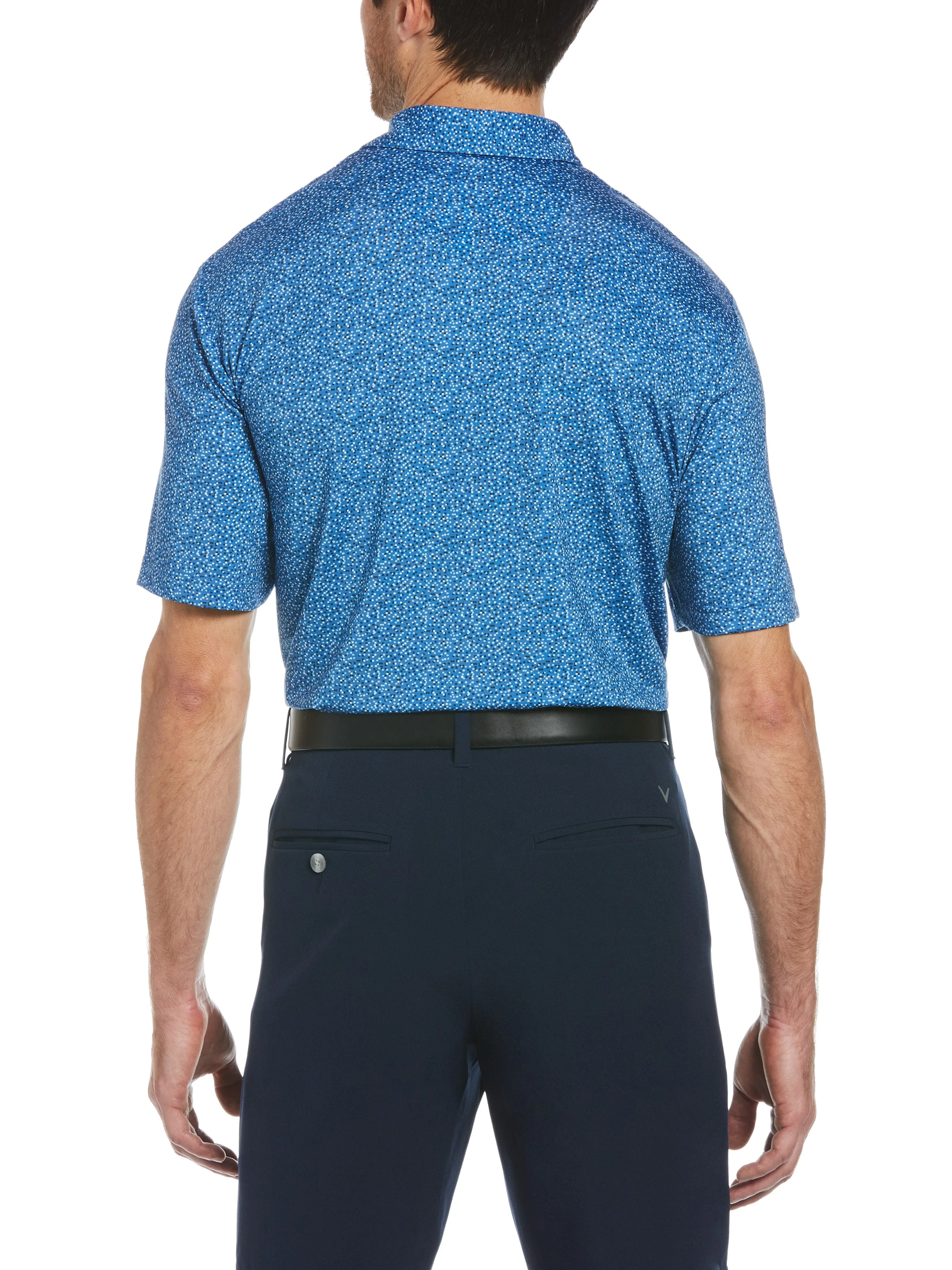 Mens Allover Geometric Printed Polo