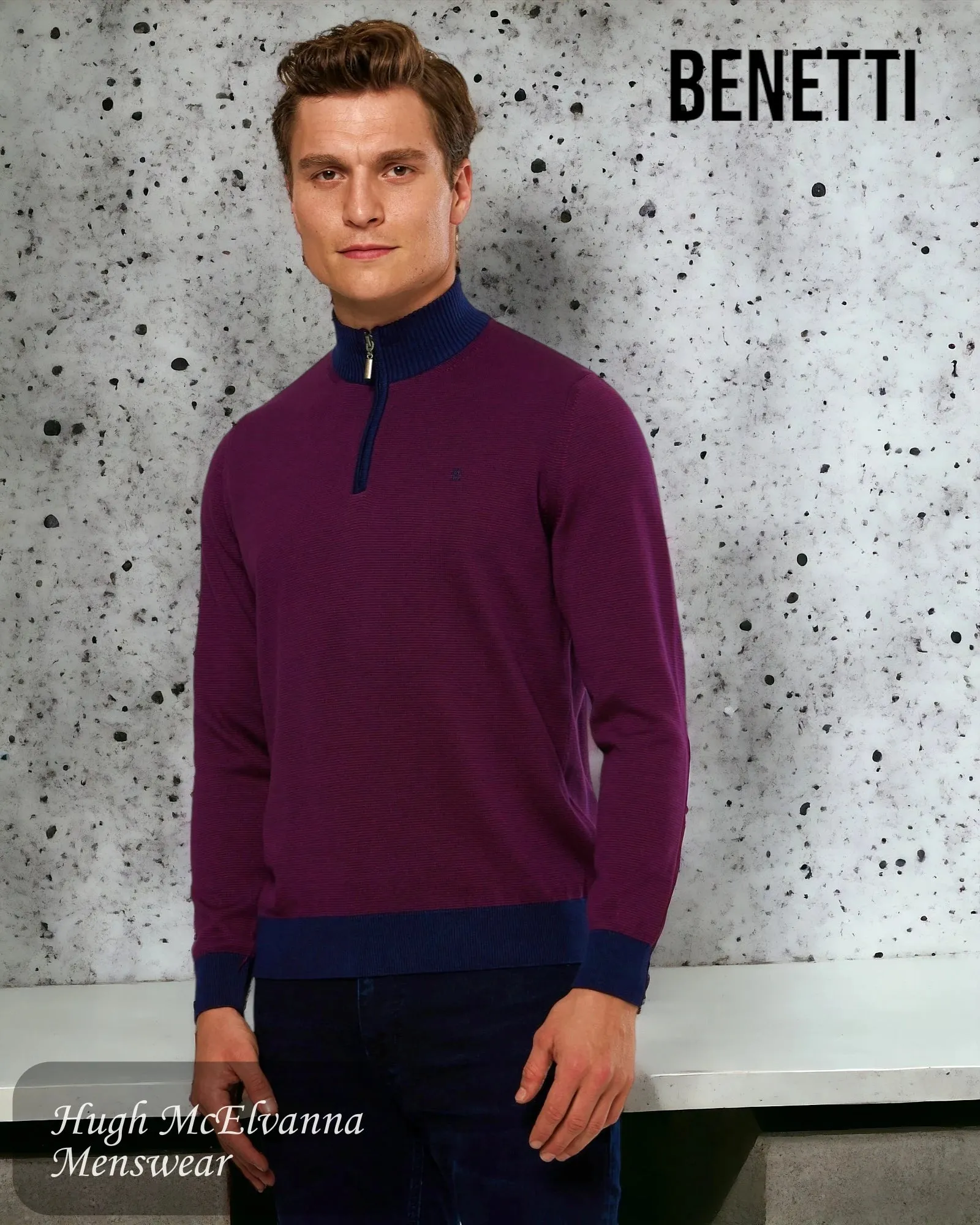 Mens BORDO Quarter Zip Pullover Style: BARROW