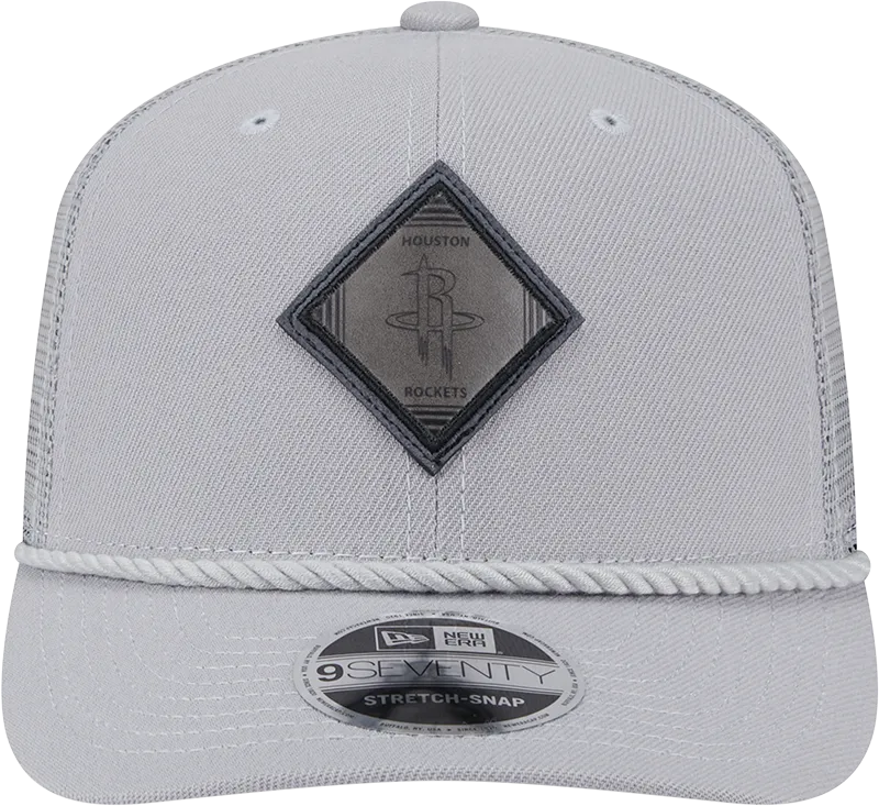 Men's Houston Rockets New Era 9SEVENTY Leather Logo Stretch Snap Adjustable Cap