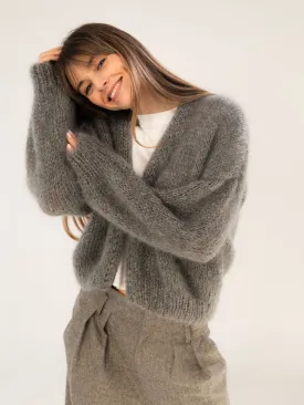 Mohair Silk Grey Melange OEKO-TEX® 100 Cardigan