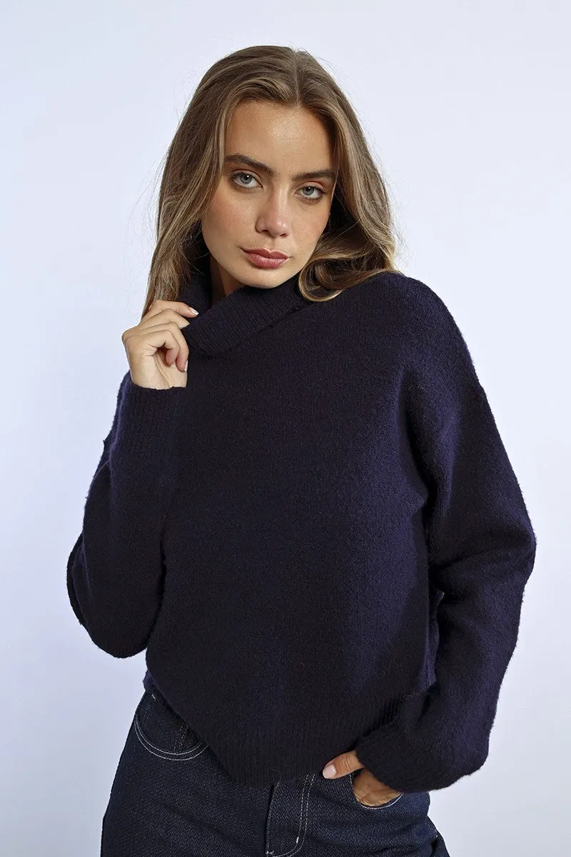 Molly Bracken Navy Turtleneck Jumper