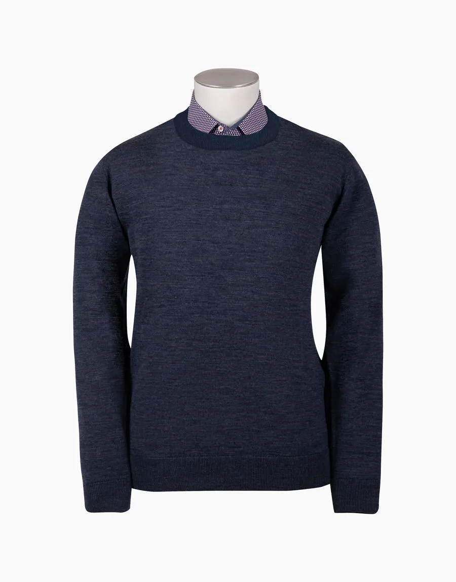 Naseby Denim Blue Crew Neck Jersey