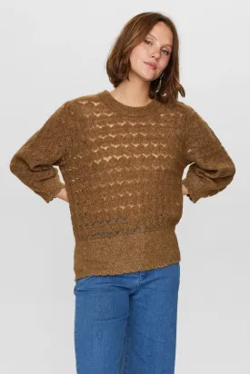 Numph Nurietta Pointelle Knit in Kangaroo