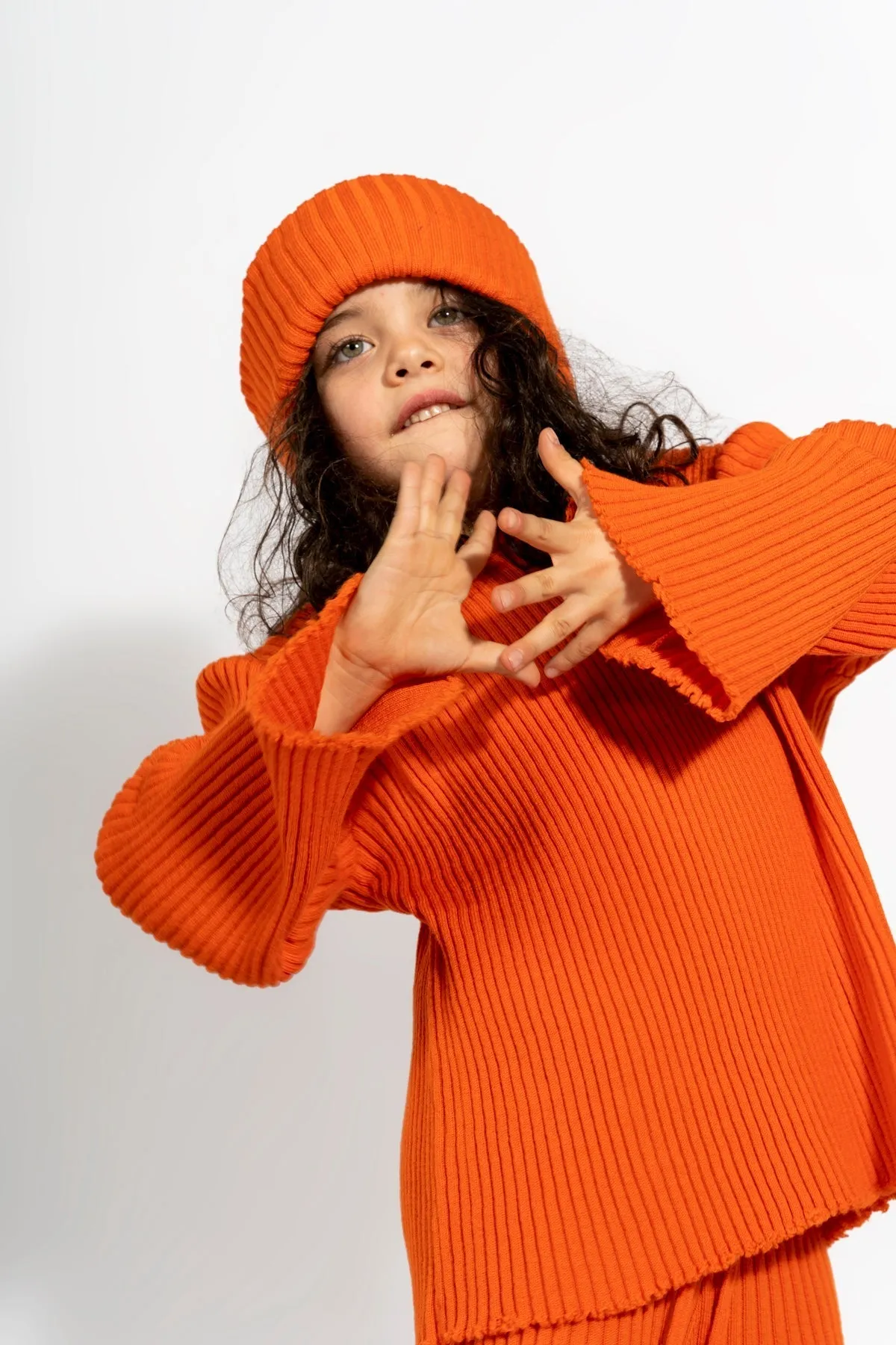 ORANGE MERINO KNIT JUMPER