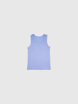 organic cotton, merino wool and silk kids tank - blue