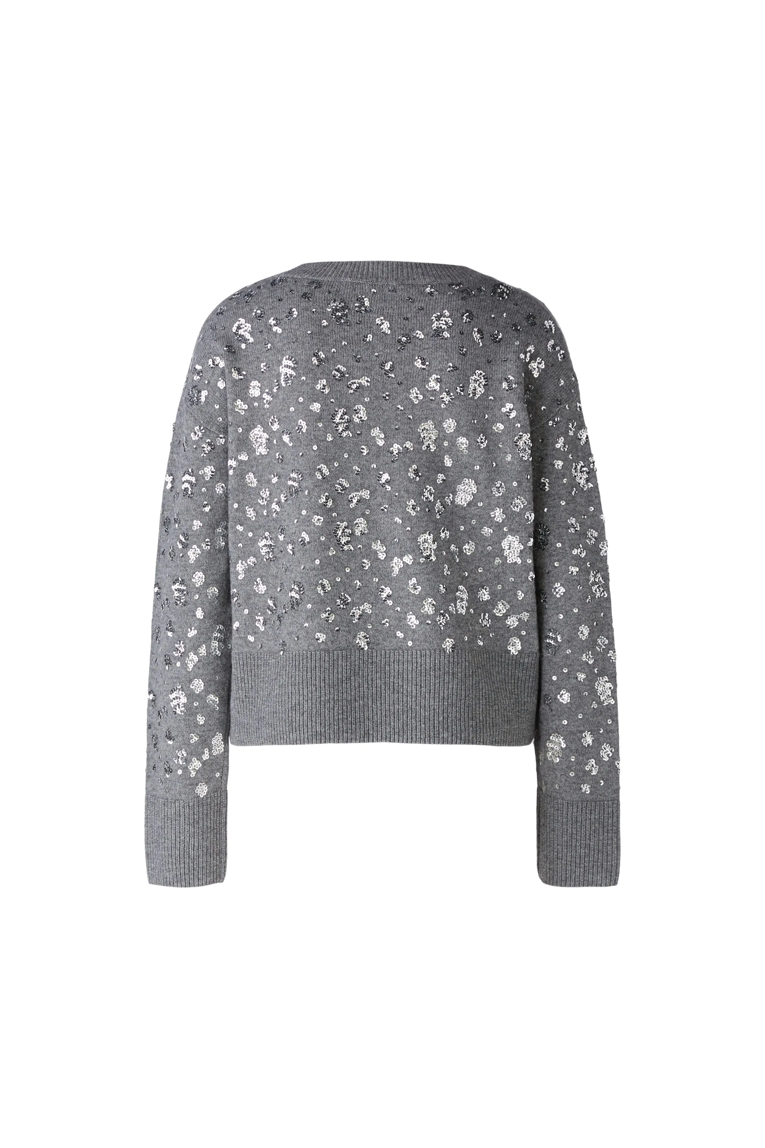 Oui Wool Blend Sparkly Jumper In Grey