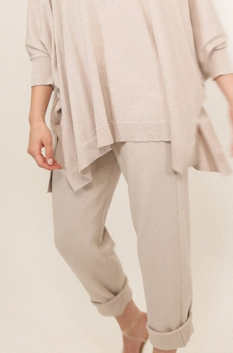 PAIGE PANT IN DOUBLE KNIT HEATHERED PIMA COTTON