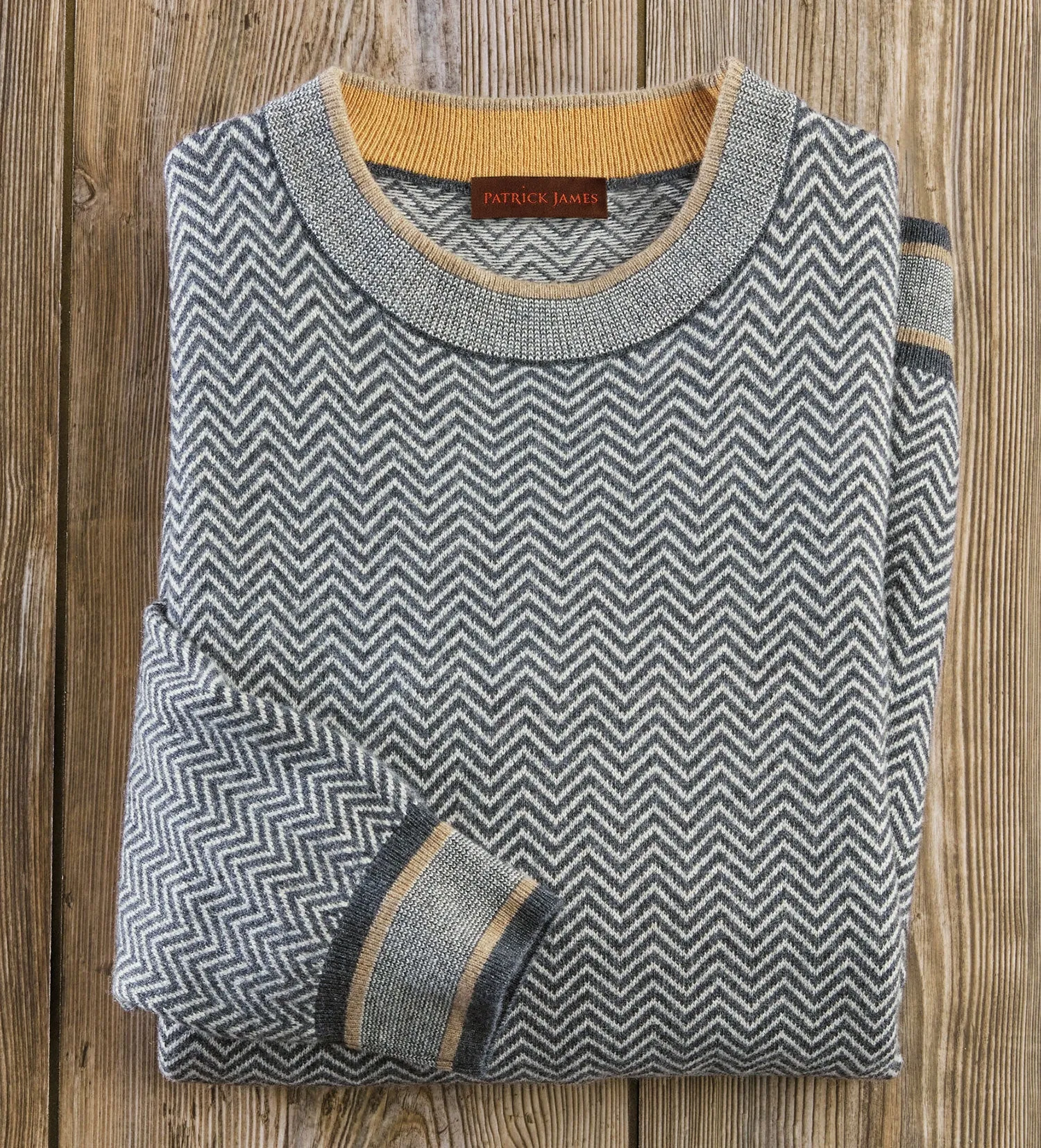 Patrick James Herringbone Crew Sweater