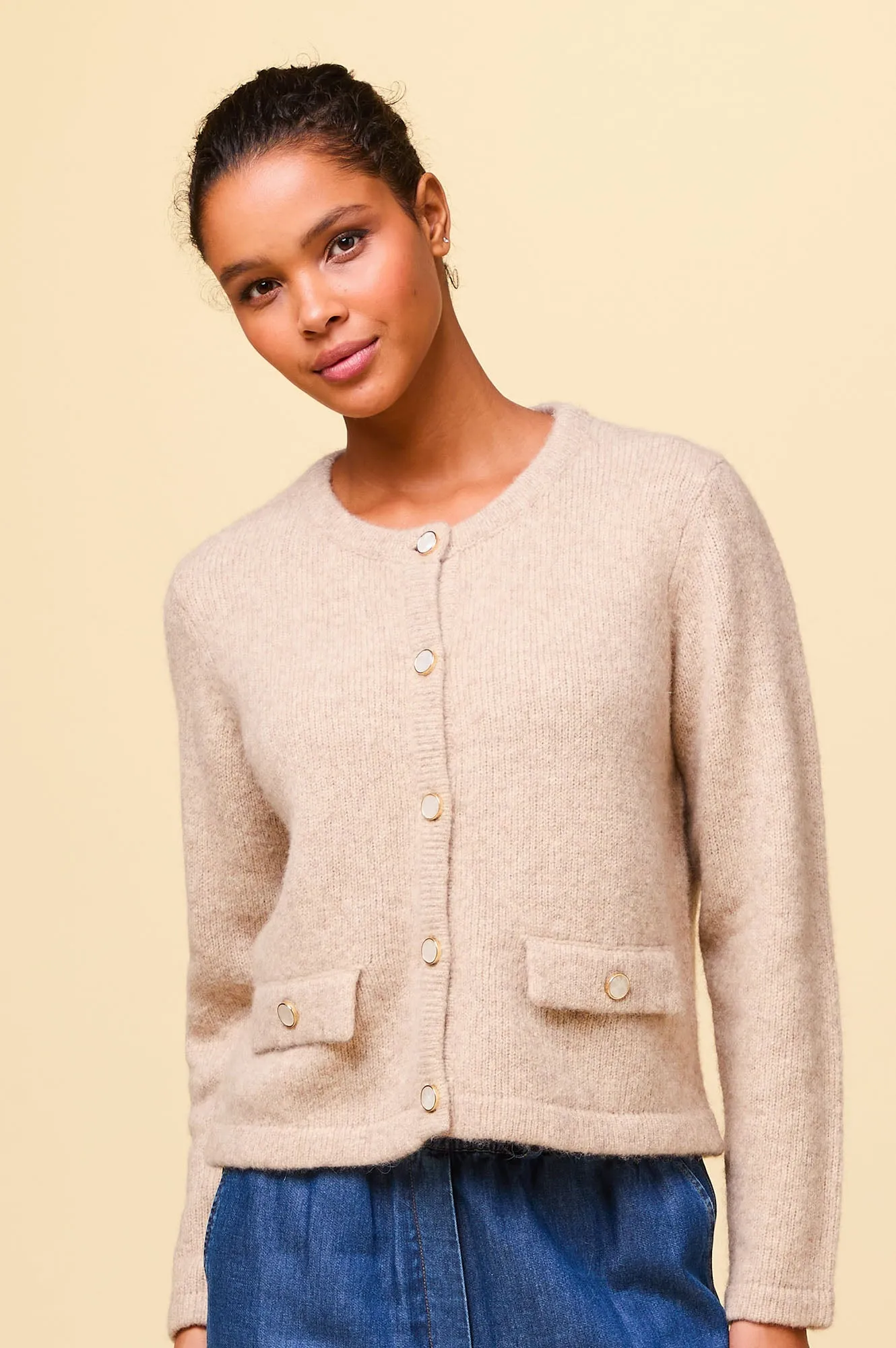 Pearl Cardigan | Oat