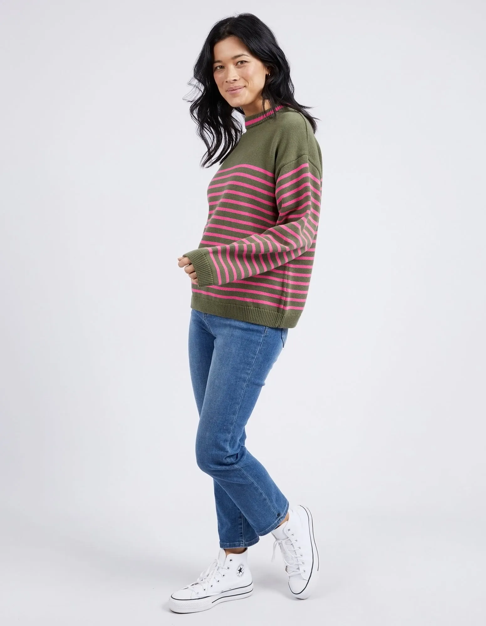 Penny Knit Clover & Pink Stripe