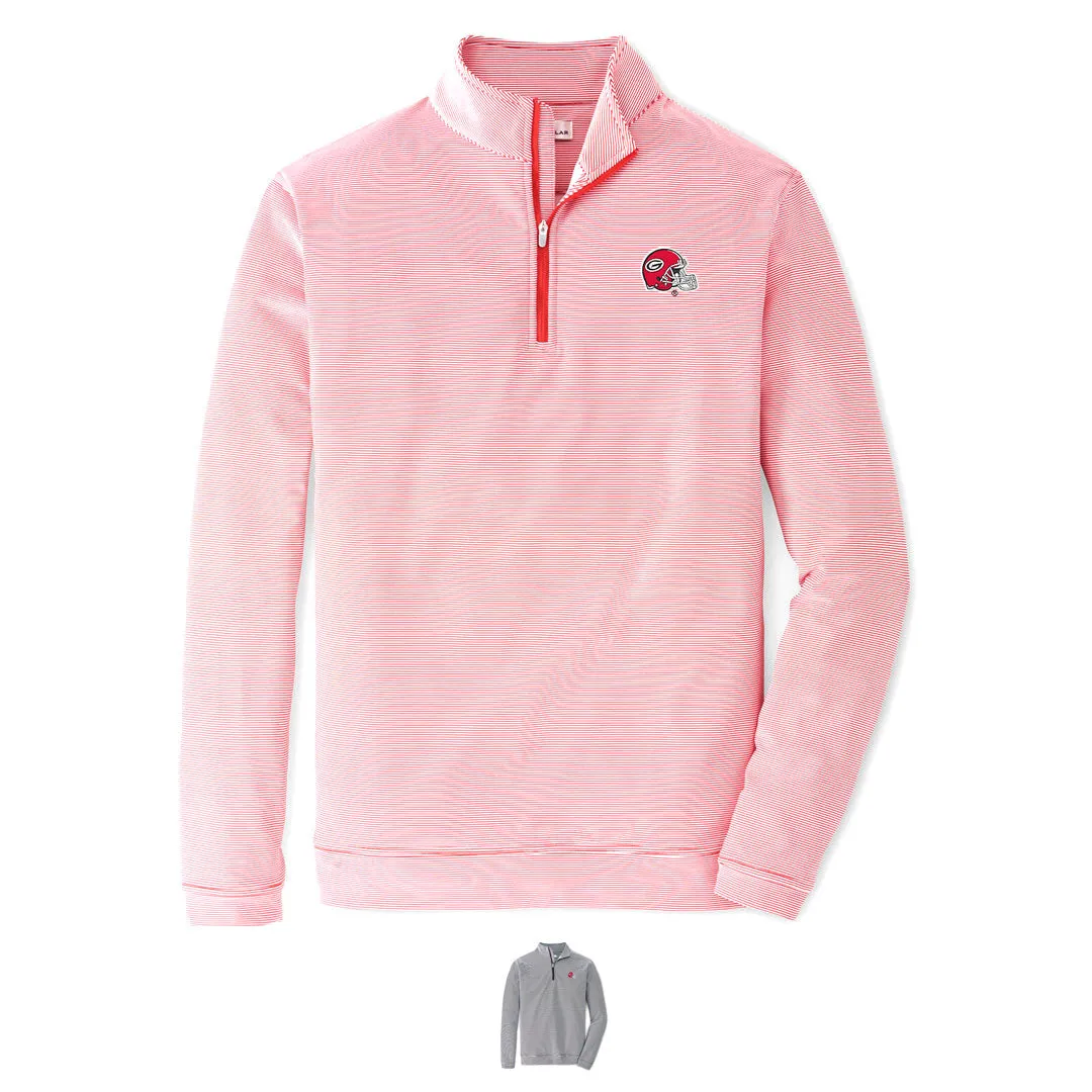 UGA Perth Mini Stripe Performance 1/4 Zip Pullover