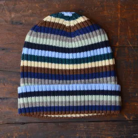 Rib Beanie - 100% Merino - Multi Stripe (2-12y )