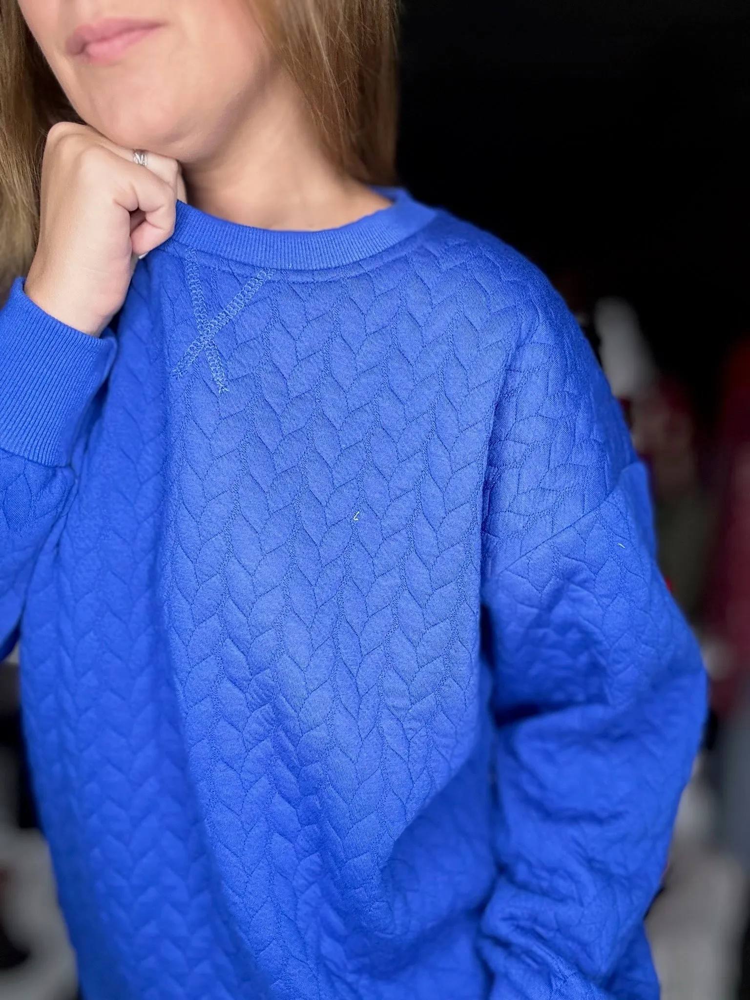 Royal Blue Button Top Sweater