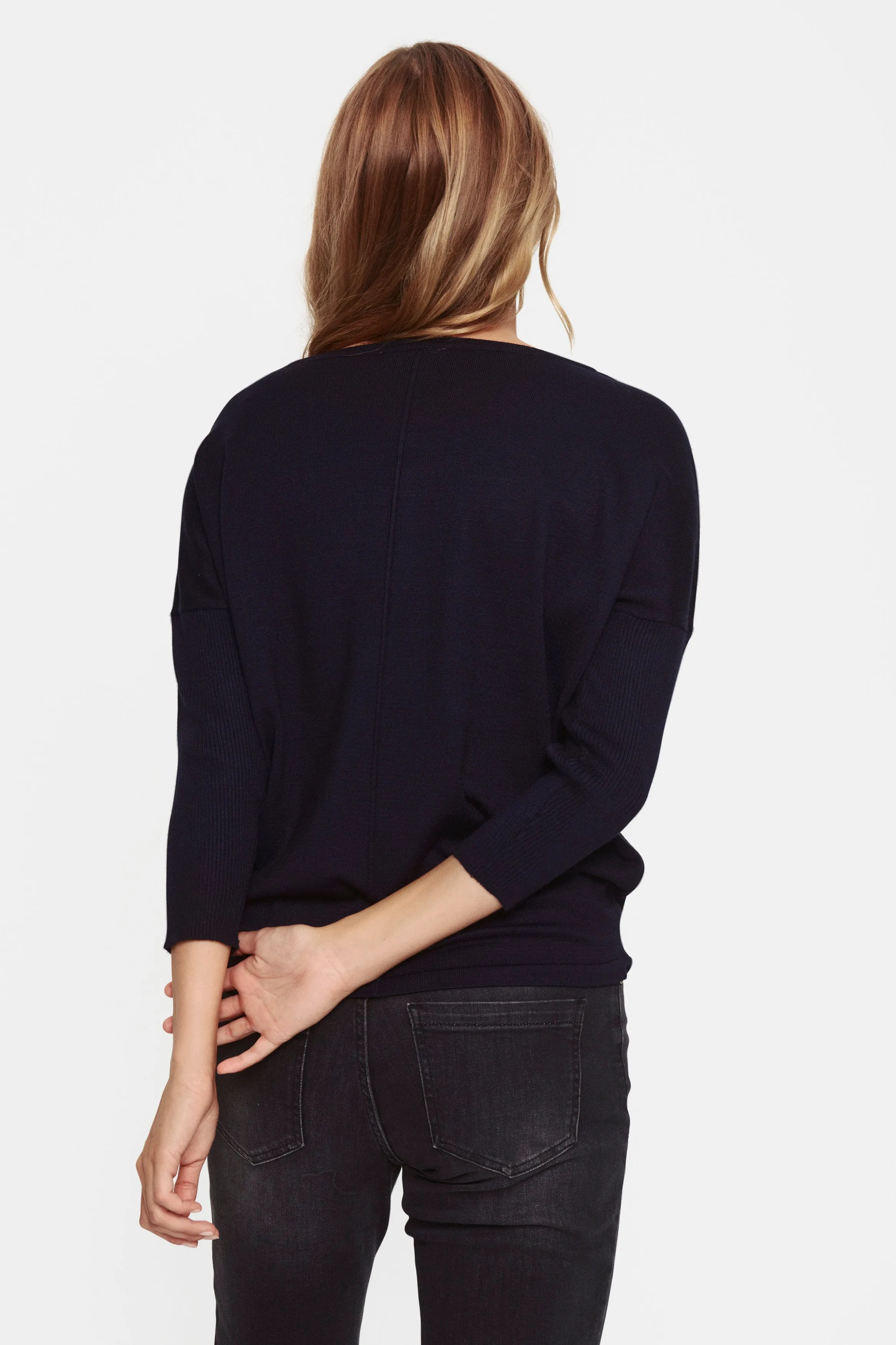 Saint Tropez Mila Round Neck Pullover - Night Sky Navy