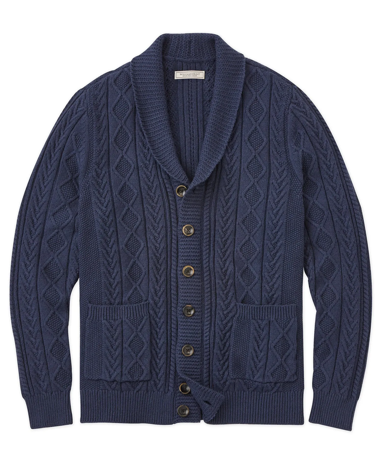 Shawl Collar Cable Cardigan Sweater