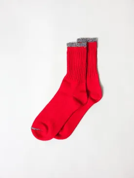 Silk Cotton Socks, Red