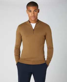 Slim Fit Cotton-Rich Half-Zip Sweater