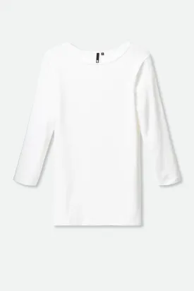 THREE-QUARTER SLEEVE BATEAU IN PIMA COTTON STRETCH