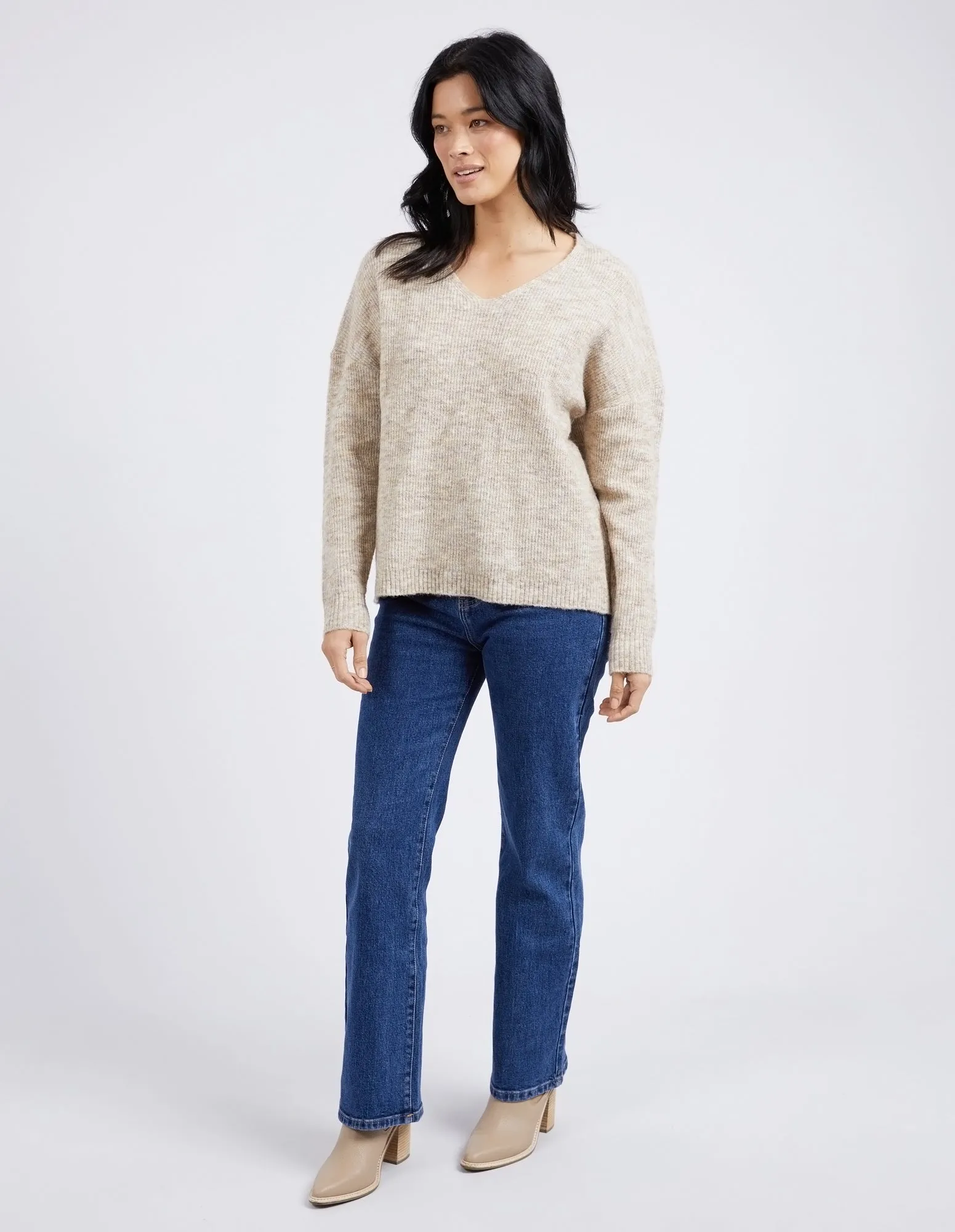 Verity V Neck Knit Oatmeal