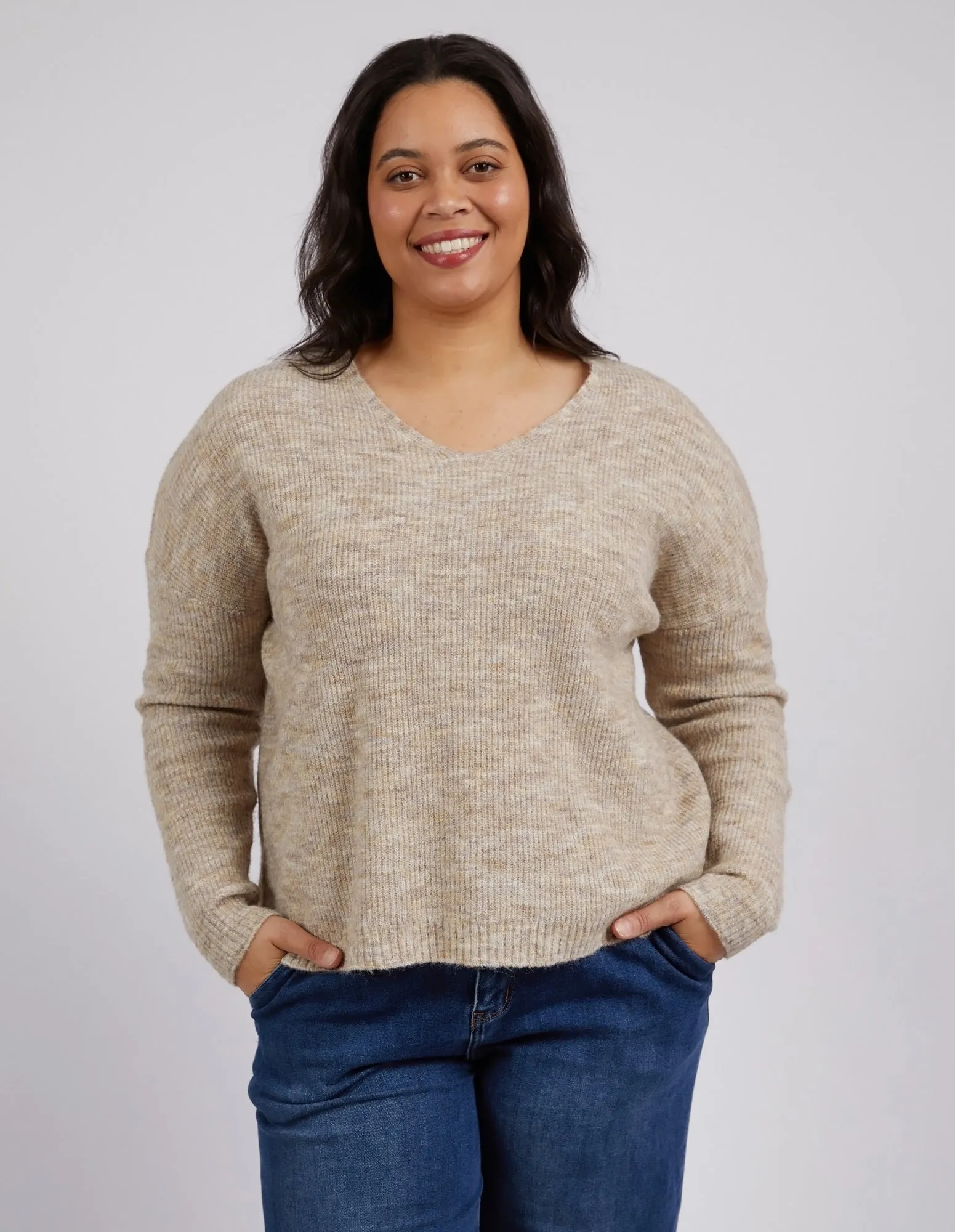 Verity V Neck Knit Oatmeal