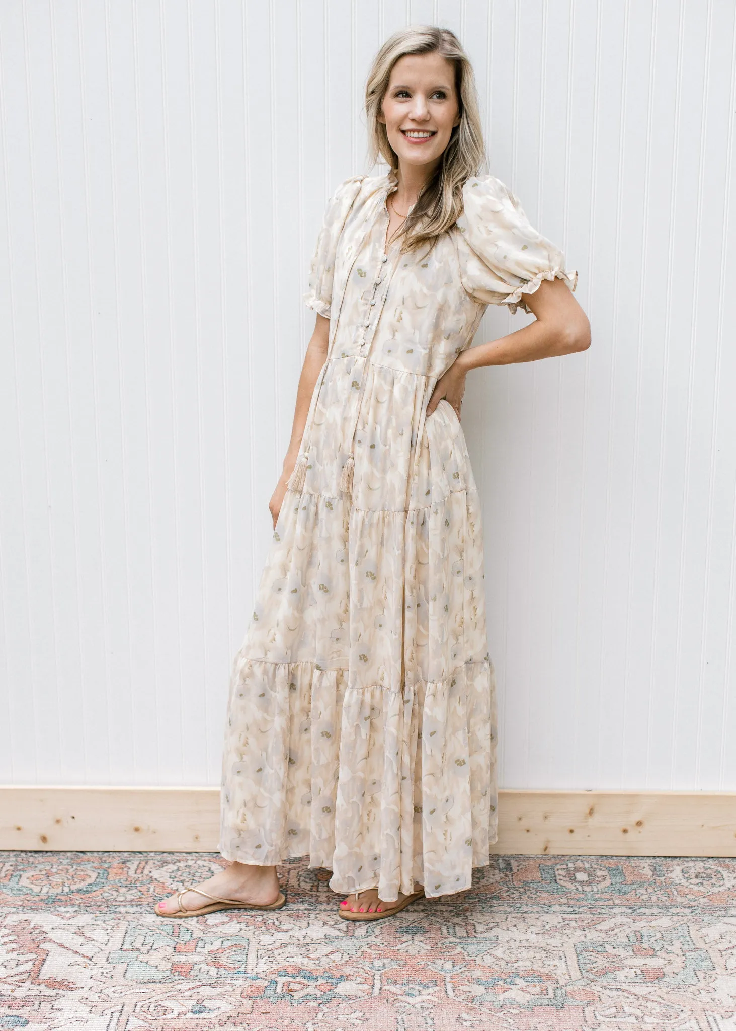 Watercolor Picture Floral Maxi