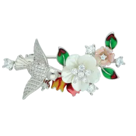 White Spring Brooch