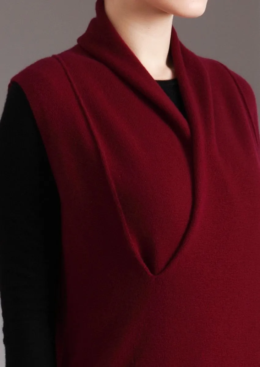 women's cashmere long waistcoat