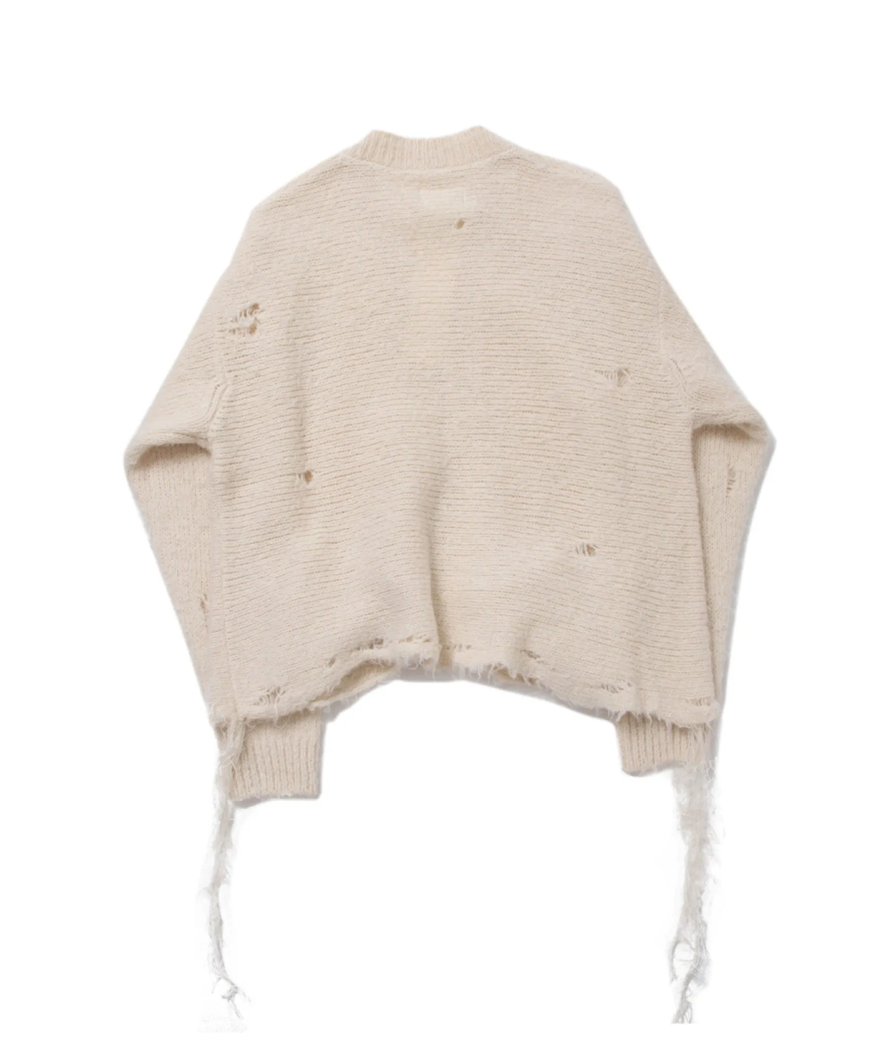 ZIP UP FUR YARN CARDIGAN "WHITE"